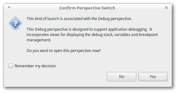 Confirm Perspective Switch dialog